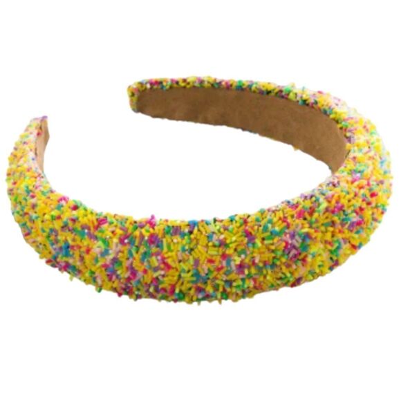 New YELLOW SPRINKLES TRENDING HEADBAND - Picture 1 of 1